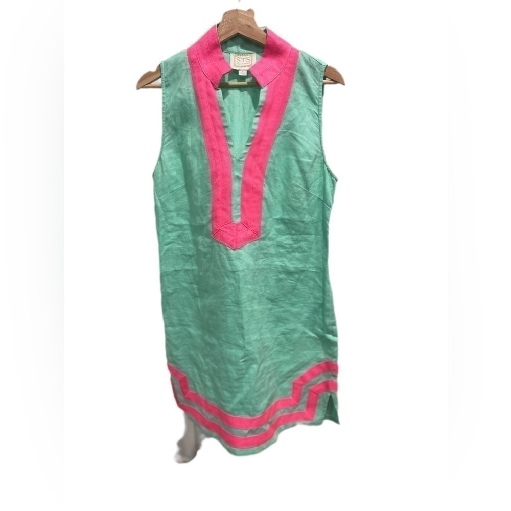 Sail To Sable Womens Sleeveless Classic Linen Tunic Dress